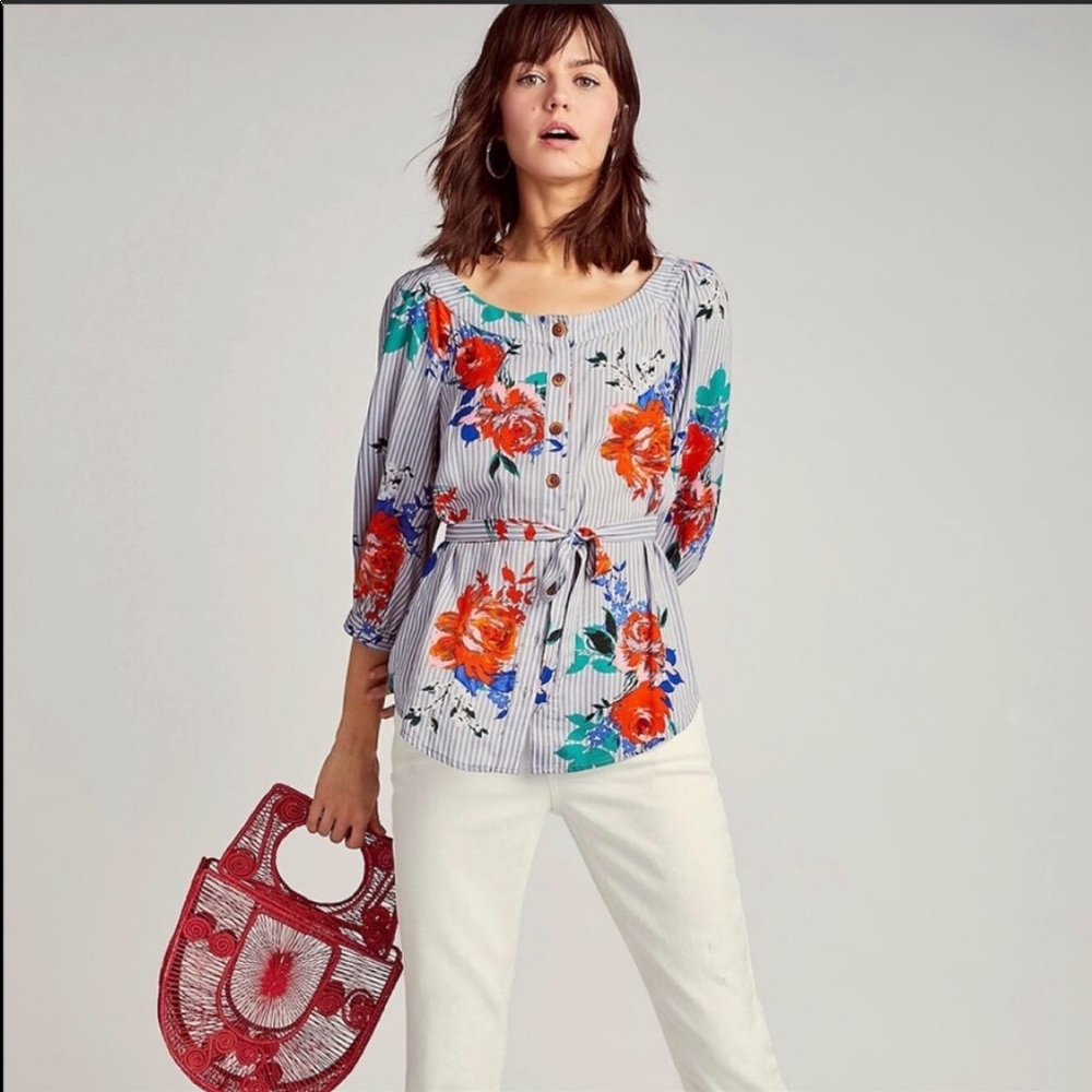 Anthropologie Maeve Lilorne Floral Top-a5